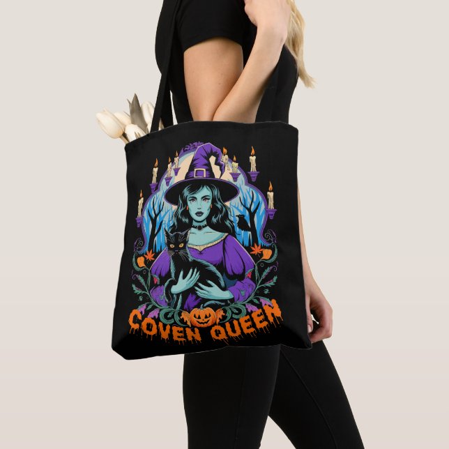 Halloween QUEEN Hexenkunst mit Black Cat Design (Von Nahem)