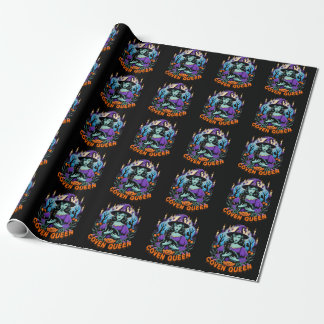 Halloween QUEEN Hexenkunst mit Black Cat Design Geschenkpapier