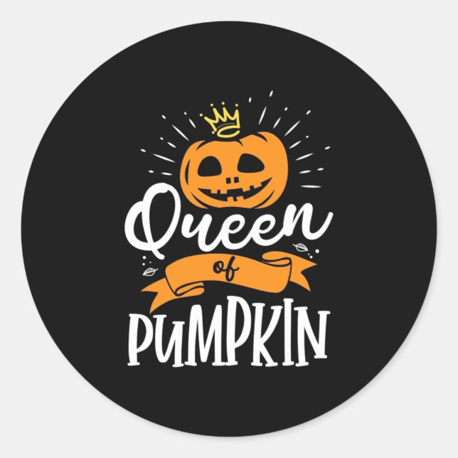 Halloween Queen of Pumpkin Runder Aufkleber (Vorderseite)