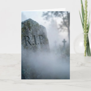 Halloween R.I.P. Grabstein im Nebel Feiertagskarte