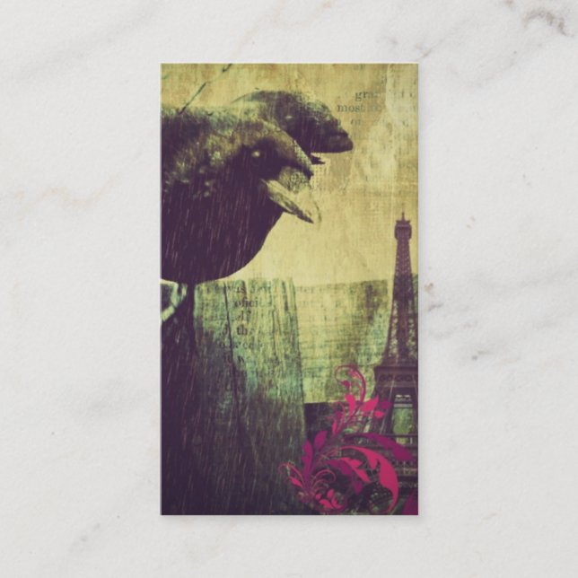 Halloween-Rabe Krähe Paris-Eiffelturms Visitenkarte (Vorderseite)