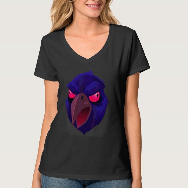 Halloween-Raben-Gesicht 2 T-Shirt (Vorderseite)