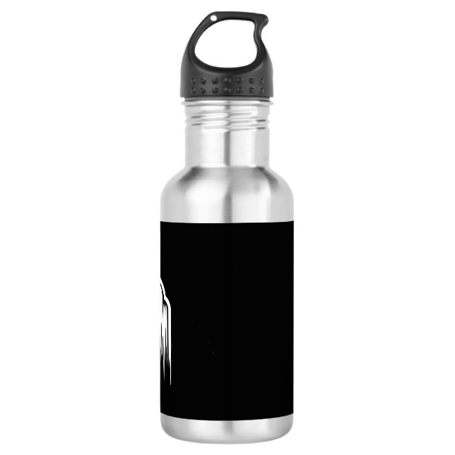 Halloween-Raben-Grabstein-Silhouette-Design Edelstahlflasche (Vorderseite)