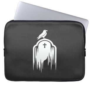 Halloween-Raben-Grabstein-Silhouette-Design Laptopschutzhülle