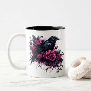 Halloween-Raben-Kaffeetasse Zweifarbige Tasse
