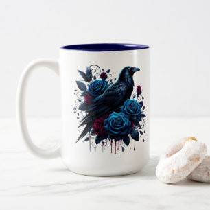 Halloween-Raben-Kaffeetasse Zweifarbige Tasse