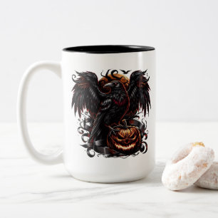 Halloween-Raben-Kaffeetasse Zweifarbige Tasse