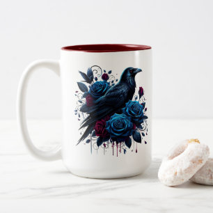 Halloween-Raben-Kaffeetasse Zweifarbige Tasse