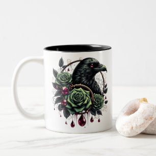 Halloween-Raben-Kaffeetasse Zweifarbige Tasse