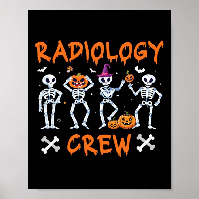 Halloween Radiology Herbst Krass Tech Röntgentest  Poster (Vorne)