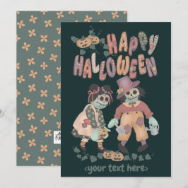 Halloween Rag Doll Zombies (2) - Grußkarte Feiertagskarte