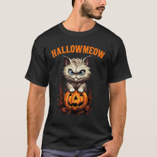 Halloween Ragamuffin Katze Hexenhut Hallowmeow T-Shirt
