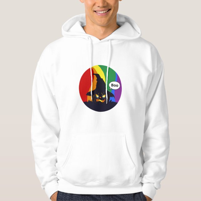 Halloween Rainbow-Kürbis Hoodie (Vorderseite)