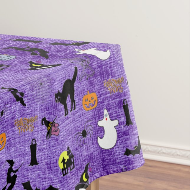 Halloween Random Iconic Muster Lila Tischdecke (Beispiel)