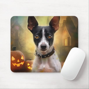 Halloween Rat Terrier mit Pumpkins Beängstigend Mousepad