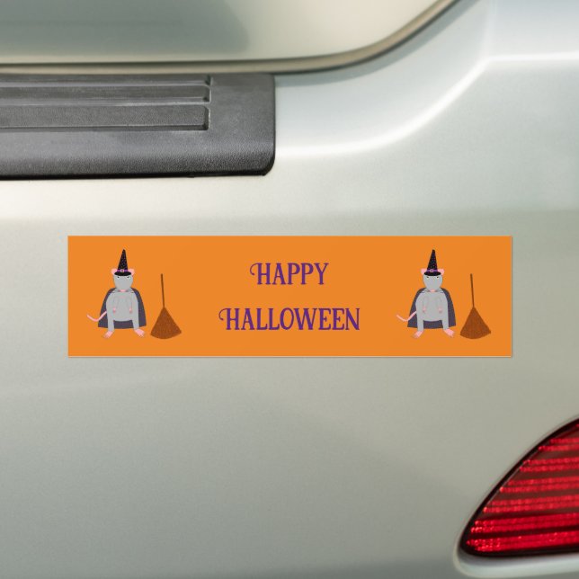 Halloween Rat und Broom Custom Autoaufkleber (Auf Auto)