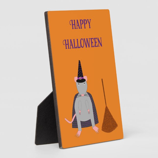 Halloween Rat und Broom Custom Fotoplatte (Seite)