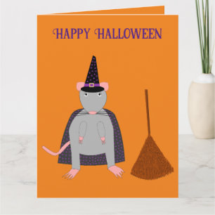 Halloween Rat und Broom Custom Karte