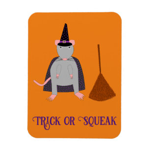 Halloween Rat und Broom Custom Magnet