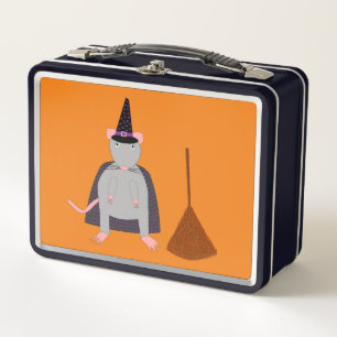 Halloween Rat und Broom Metall Brotdose