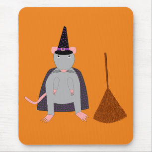 Halloween Rat und Broom Mousepad