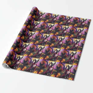 Halloween Ratt Terrier Vampir Kürbisse Gruselig Geschenkpapier