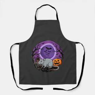 Halloween-Ratte Mondbeschienener Kürbis-Vektor-Ent Schürze