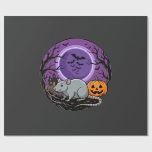 Halloween-Ratte Mondbeschienenes Kürbis-Vektordesi Geschenkpapier