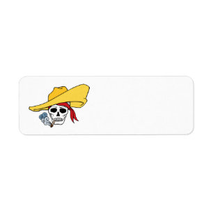 Halloween rauchender Totenkopf mit Bandana Cartoon
