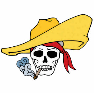 Halloween-Rauchskull mit Bandana-Cartoon Fotoskulptur Schlüsselanhänger