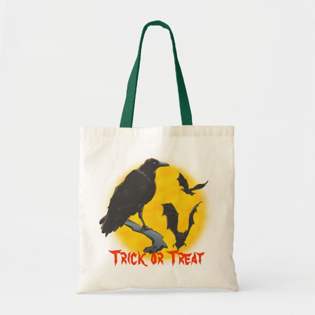 Halloween Raven and Bats Bag Tragetasche (Vorne)