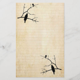 Halloween Raven and Owl Old Paper Stationary Briefpapier