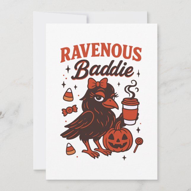 Halloween Raven Feiertagskarte (Vorderseite)