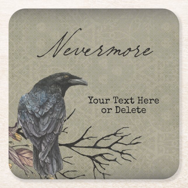 Halloween Raven Nevermore Paper Untersetzer (Vorderseite)