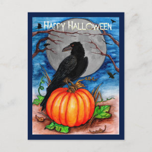 Halloween Raven Postkarte