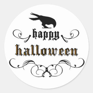 Halloween - Raven Runder Aufkleber