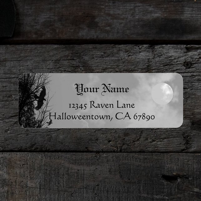 Halloween Raven Sky Custom Return Address Label (Von Creator hochgeladen)