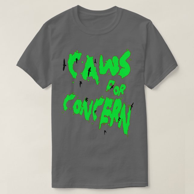 Halloween Ravens Caws zum Spaß auf grüner Qu T-Shirt (Design vorne)