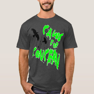 Halloween Ravens Caws zum Spaß auf grüner Qu T-Shirt