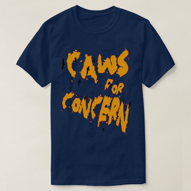 Halloween Ravens Caws zum Spaß Pun Orange Q T-Shirt (Design vorne)