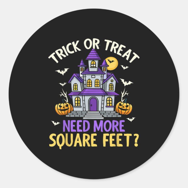 Halloween Real Estate Agent Broker Funny Realtor M Runder Aufkleber (Vorderseite)