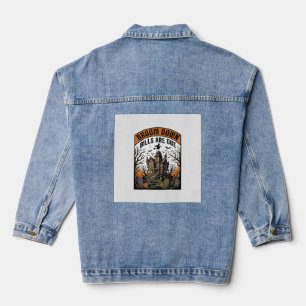 Halloween-Rechnungseintreiber-Hexenbesen-Bruch-Des Jeansjacke
