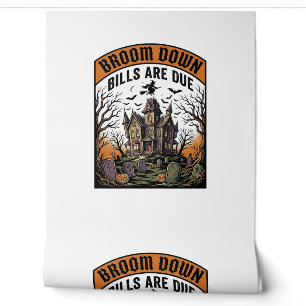 Halloween-Rechnungseintreiber-Hexenbesen-Bruch-Des Tapete