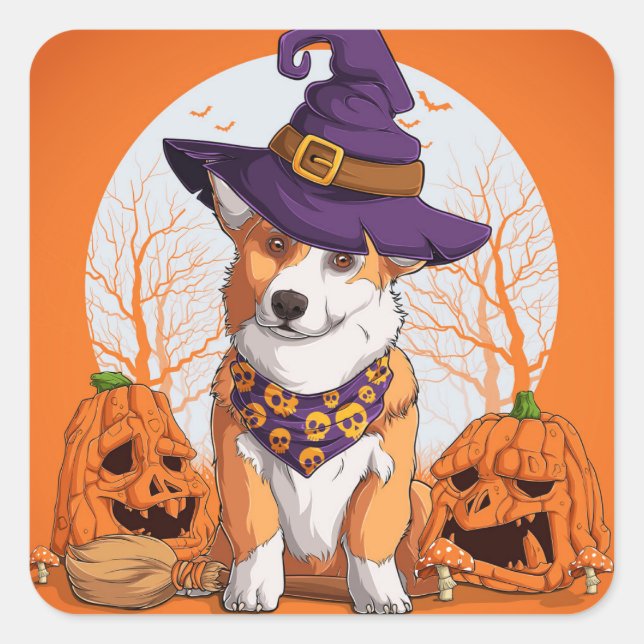 Halloween-Rechteckheber Quadratischer Aufkleber (Vorderseite)