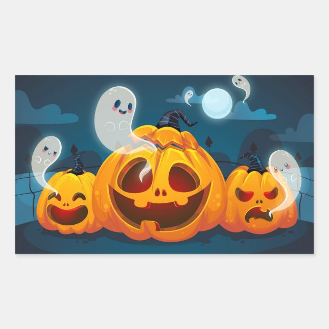 Halloween Rechteckiger Aufkleber (Vorderseite)