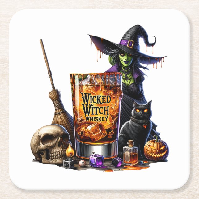 Halloween Rechteckiger Pappuntersetzer (Vorderseite)