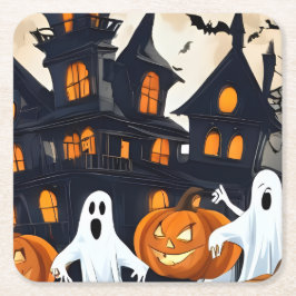 Halloween Rechteckiger Pappuntersetzer