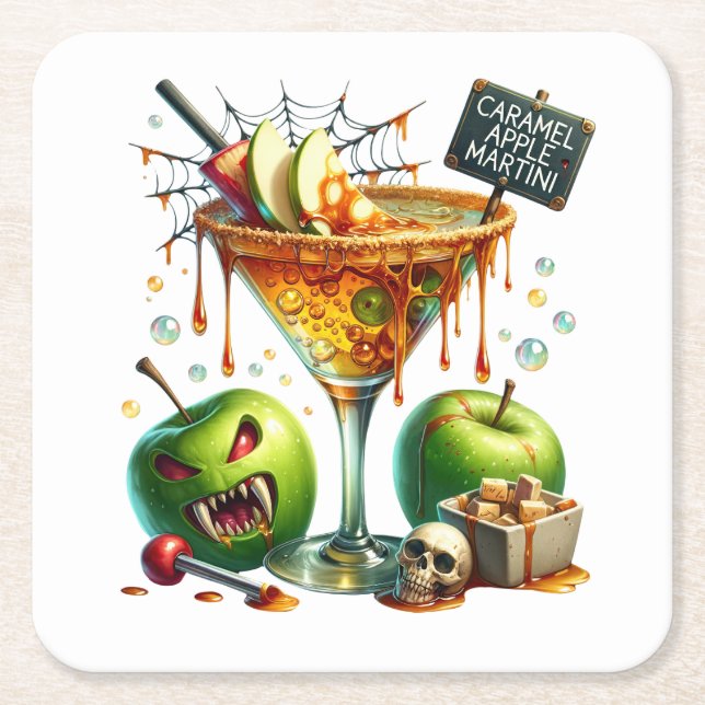 Halloween Rechteckiger Pappuntersetzer (Vorderseite)