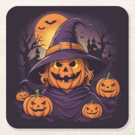 Halloween- Rechteckiger Pappuntersetzer