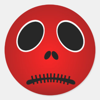 Halloween Red Beängstigend Sad Face Stickers